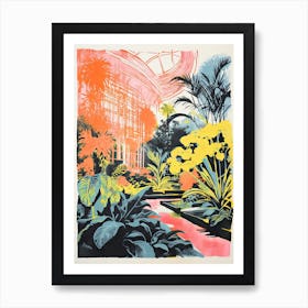 Garfield Park Conservatory Gardens Abstract Riso Style 3 Art Print