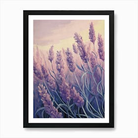 Vintage Lavender Field Art Print