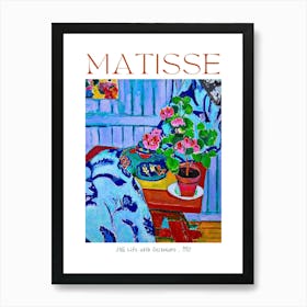 Henri Matisse Still Life With Geraniums 1910 Art Poster Print in HD for Feature Wall Decor Vibrant Colorful Fully Remastered and High Definition Art Print