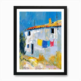 House With Clothesline Art Print