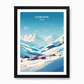 Poster Of Courchevel   France, Ski Resort Illustration 3 Art Print