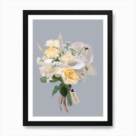 Flowers white and yellow. Weidding bouquet  Art Print