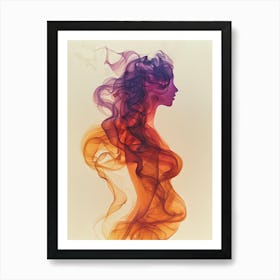 Abstract Woman In Smoke 2 Art Print