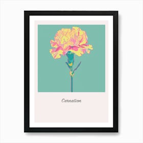 Carnation 3 Square Flower Illustration Poster Art Print