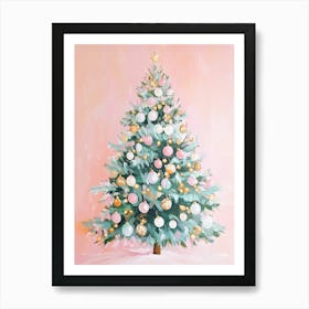 Christmas Tree. Whimsical Pastel Acrylic Art Print