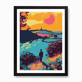 Man Walking Down A Hill Art Print