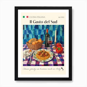 Il Gusto Del Sud Trattoria Italian Poster Food Kitchen Art Print