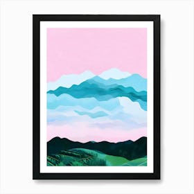 Pink Mountains Art Print