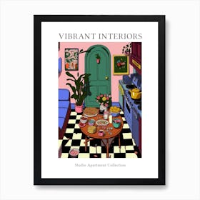 Vibrant Interiors Studio Apartment Collection Illustration Art Print