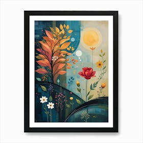 Sunset In The Garden Art Print