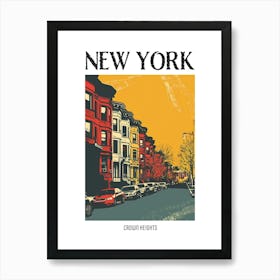 Crown Heights New York Colourful Silkscreen Illustration 2 Poster Art Print