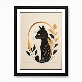 black cat mininalist portrait 8 Poster