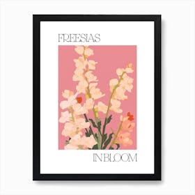 Freesias In Bloom Flowers Bold Illustration 1 Art Print