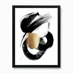 Abstract Black And Gold Painting 75 Art Print