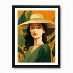 Portrait Of A Woman In A Hat 2 Art Print