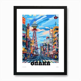 Dotonbori Osaka 2 Colourful Illustration Poster Art Print