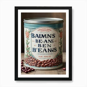 Tin of Beans Kitchen Wall Art Vegetables Tomatoes Peppers Chilis  Art Print