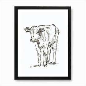 B&W Cow Art Print