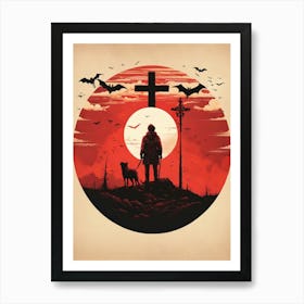 Man With A Cross Art Print