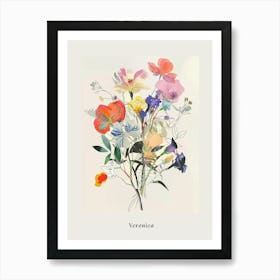 Veronica 1 Collage Flower Bouquet Poster Art Print