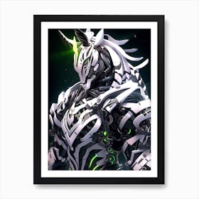 Futuristic Armor Zebra Art Print