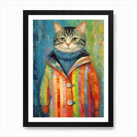 Catwalk Whiskers; Stylish Strokes In Oil Art Print