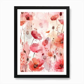 Watercolor Poppies Art Print