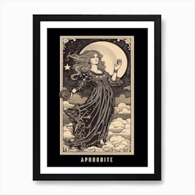 Aphrodite Tarot Card B&W Art Print