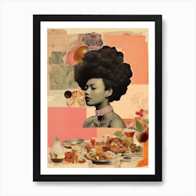 Afro Collage Portrait 11 Art Print