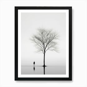 black white landscape Art Print