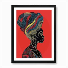 African Woman With Colorful Hair 2 Art Print