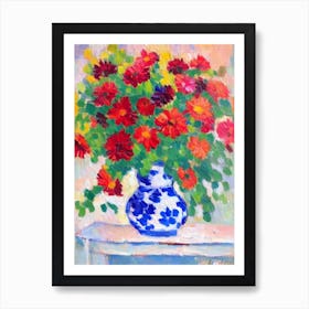 Gerberas 2  Matisse Style Flower Art Print