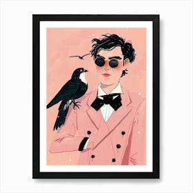 Man With A Bird 1 Art Print