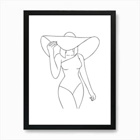 Woman In A Hat 2 Art Print