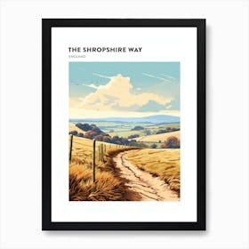 The Shropshire Way England 3 Hiking Trail Landscape Poster Art Print