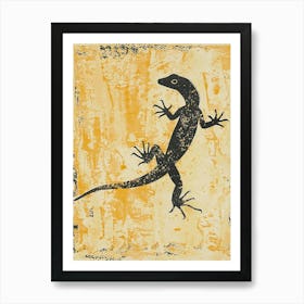 Minimalist Lizard Block Print 9 Art Print