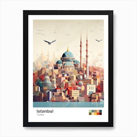 Istanbul, Turkey, Geometric Illustration 3 Poster Art Print