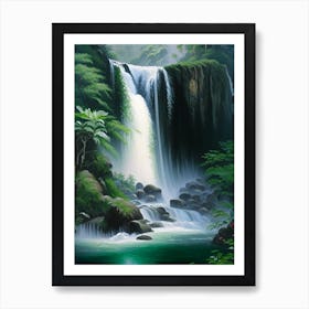 Shifen Waterfall, Taiwan Peaceful Oil Art  (3) Art Print