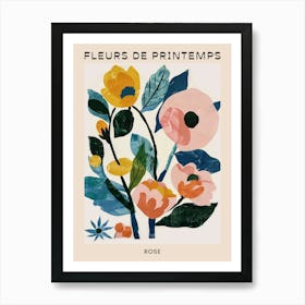 Spring Floral French Poster  Rose 3 Art Print