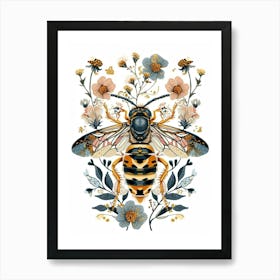 Colourful Insect Illustration Yellowjacket 13 Art Print