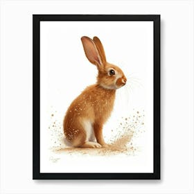 Polish Rex Rabbit Nursery Illustration 3 Art Print