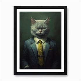 Gangster Cat Chartreux 3 Art Print