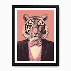 Tiger Illustrations Wearing A Velvet Tuxedo Art Print