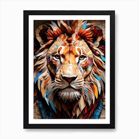 Mosaic Lion 2 Art Print