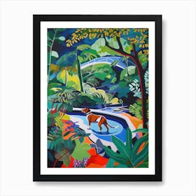 Painting Of A Dog In Eden Project, United Kingdom In The Style Of Matisse 03 Art Print