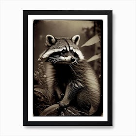 Tanezumi Raccoon Vintage Photography Art Print