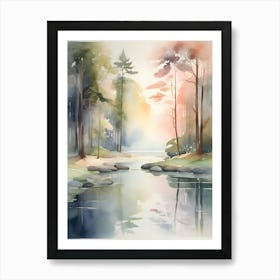 Watercolor Of A River 2 Art Print