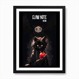 Claw Note - A Cat Holding An Apple - cat, cats, kitty, kitten, cute, funny Art Print