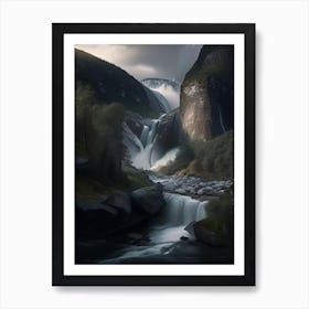 Skjervsfossen, Norway Realistic Photograph (1) Art Print