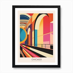 Museum Of Science And Industry 2 Chicago Colourful Travel Poster Art Print